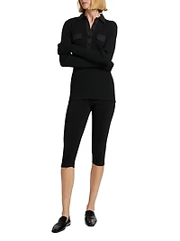 Jersey Knit Slim-Leg Capri Pants