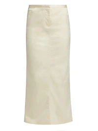 Cotton-Blend Mid-Rise Maxi Skirt