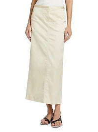 Cotton-Blend Mid-Rise Maxi Skirt