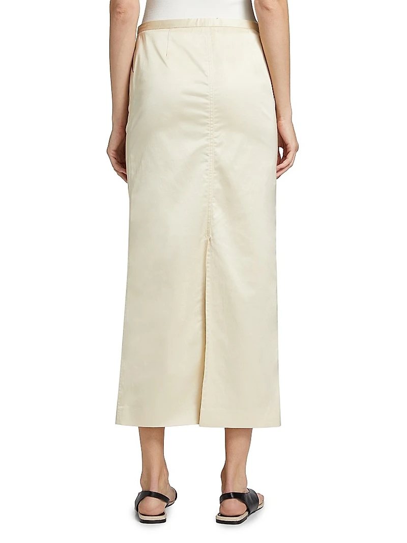 Cotton-Blend Mid-Rise Maxi Skirt