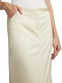 Cotton-Blend Mid-Rise Maxi Skirt