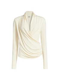 Stretch-Jersey Wrap Top