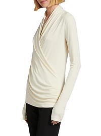 Stretch-Jersey Wrap Top