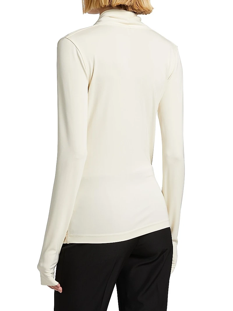 Stretch-Jersey Wrap Top
