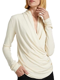 Stretch-Jersey Wrap Top