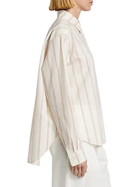 Striped Cotton-Blend Button-Front Shirt