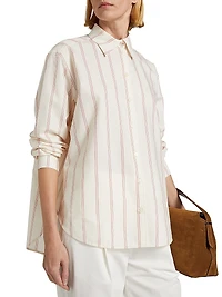 Striped Cotton-Blend Button-Front Shirt