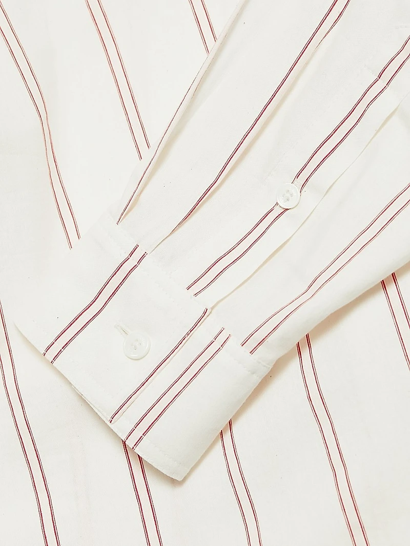 Striped Cotton-Blend Button-Front Shirt