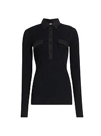 Rib-Knit Slim-Fit Shirt