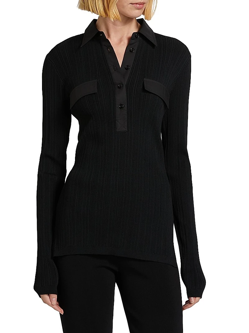 Rib-Knit Slim-Fit Shirt