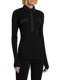 Rib-Knit Slim-Fit Shirt