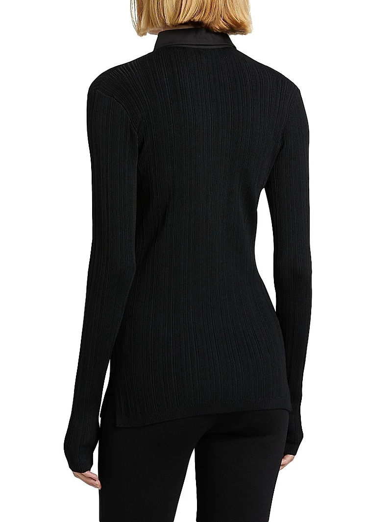 Rib-Knit Slim-Fit Shirt