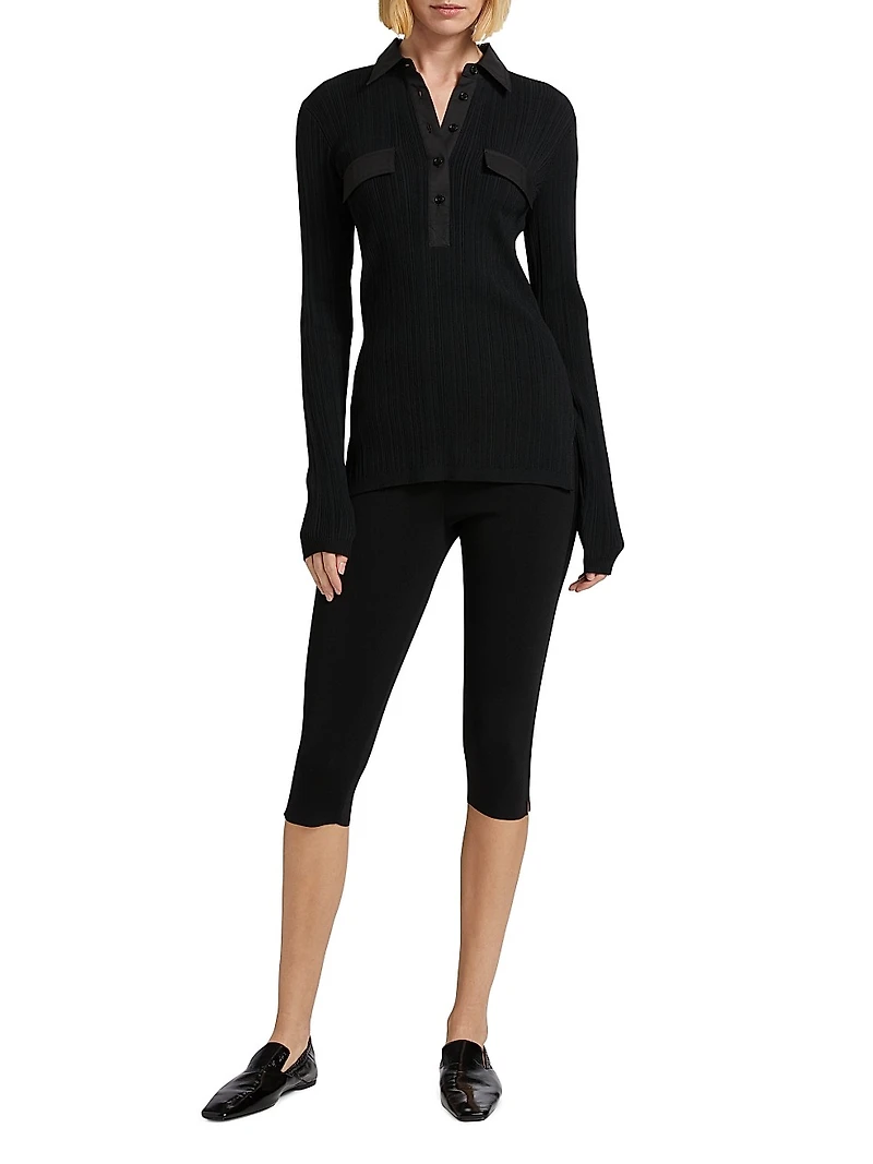 Rib-Knit Slim-Fit Shirt