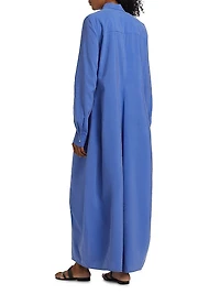 Silk-Blend Parachute-Style Maxi Shirtdress