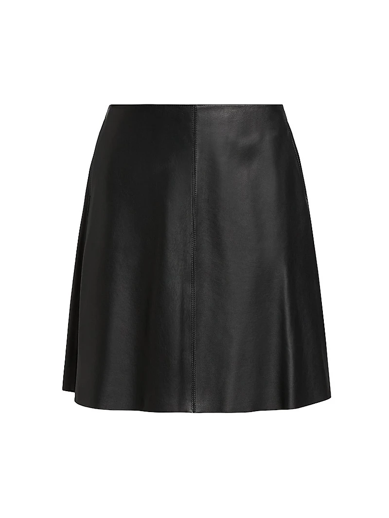 Leather A-line Miniskirt