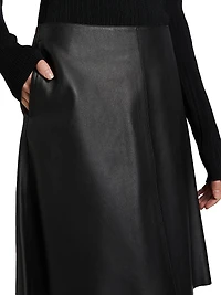 Leather A-line Miniskirt