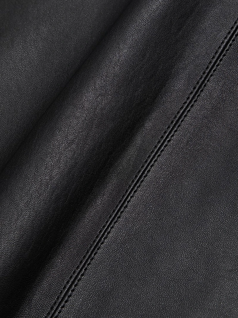 Leather A-line Miniskirt