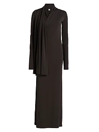 Stretch-Jersey Draped Maxi Dress
