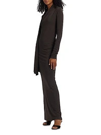 Stretch-Jersey Draped Maxi Dress