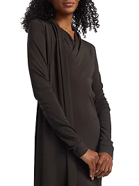 Stretch-Jersey Draped Maxi Dress