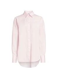 Cotton Poplin Button-Front Shirt