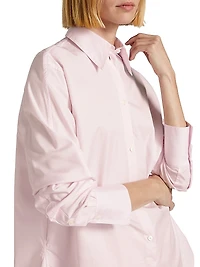 Cotton Poplin Button-Front Shirt