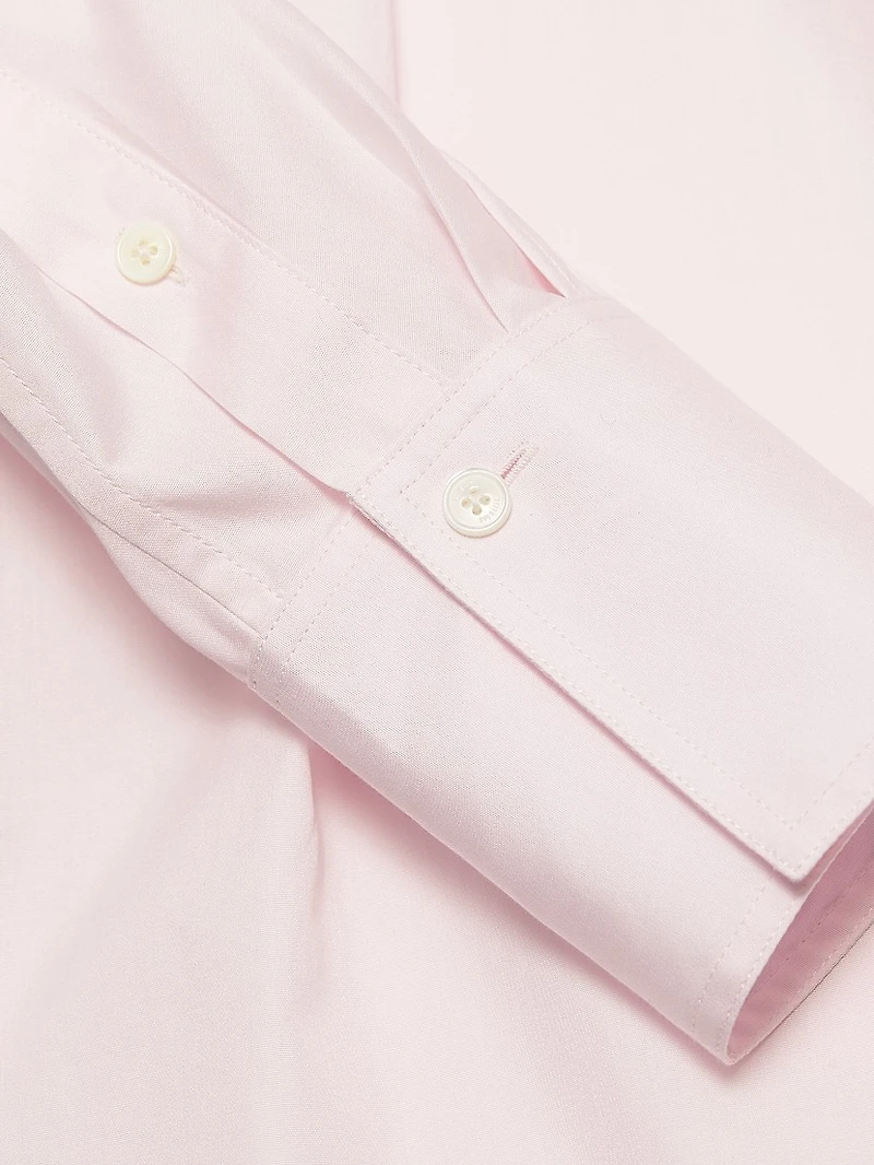 Cotton Poplin Button-Front Shirt