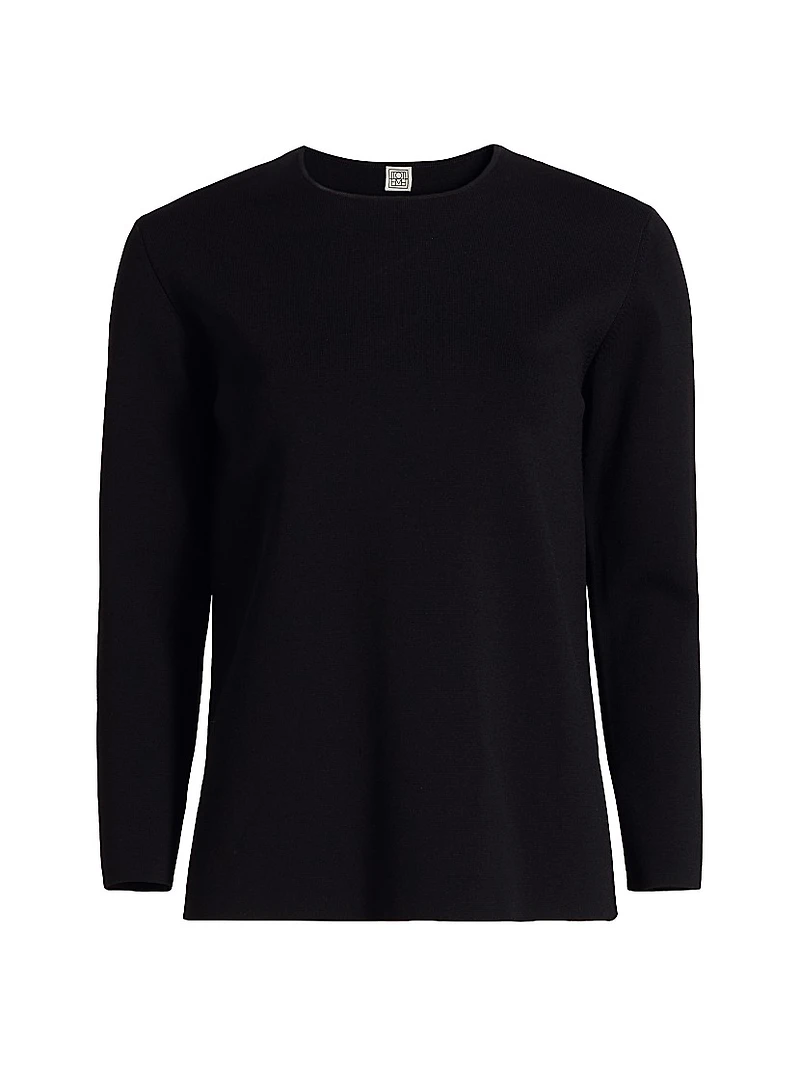 Jersey-Knit Crewneck Sweater