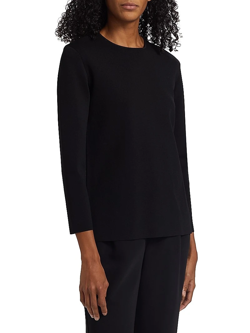 Jersey-Knit Crewneck Sweater
