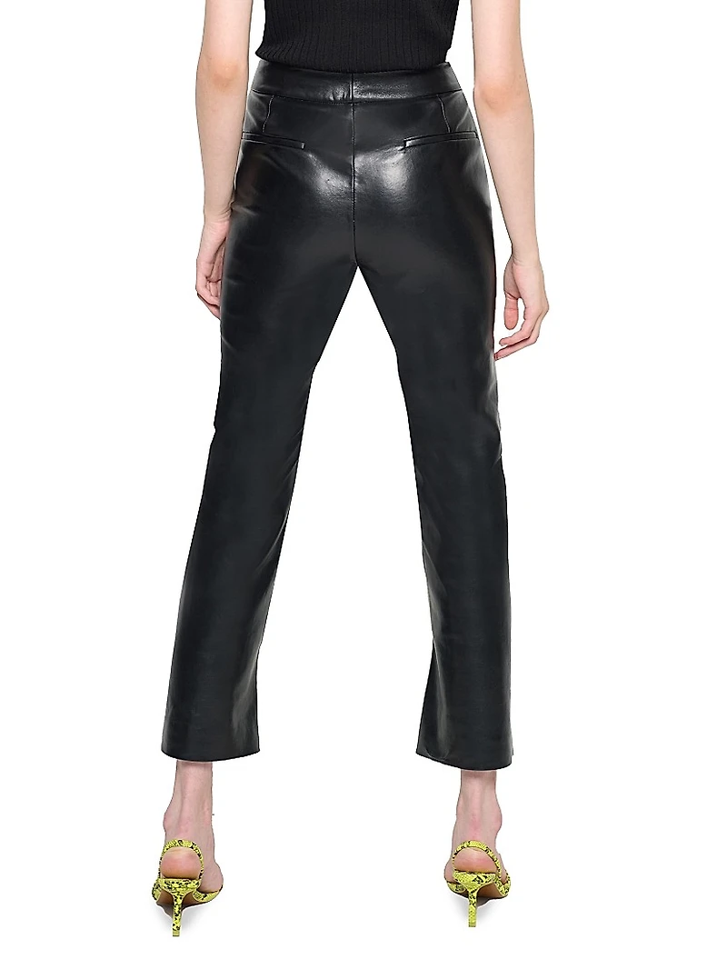 Rowan Leather Cropped Flare Pants