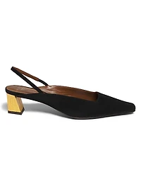 45MM Suede Slingback Pumps