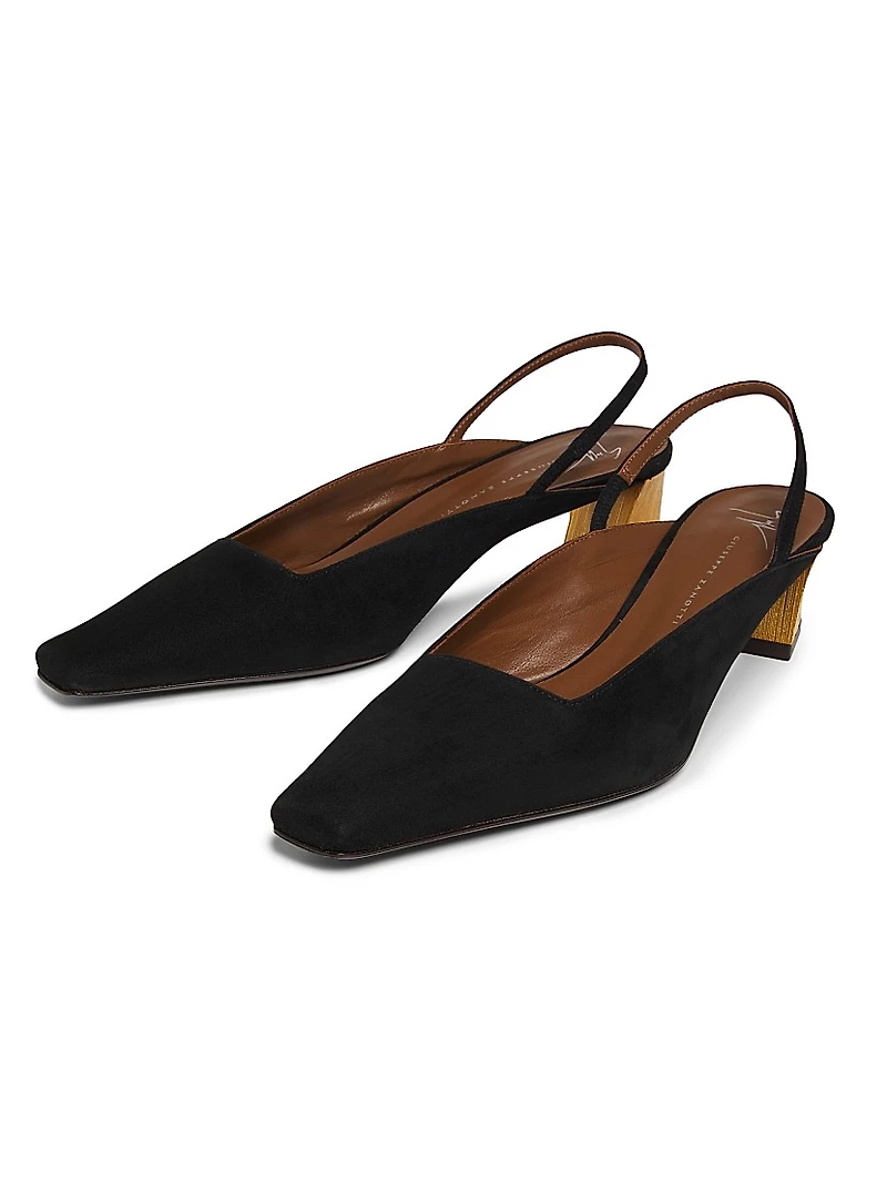 45MM Suede Slingback Pumps