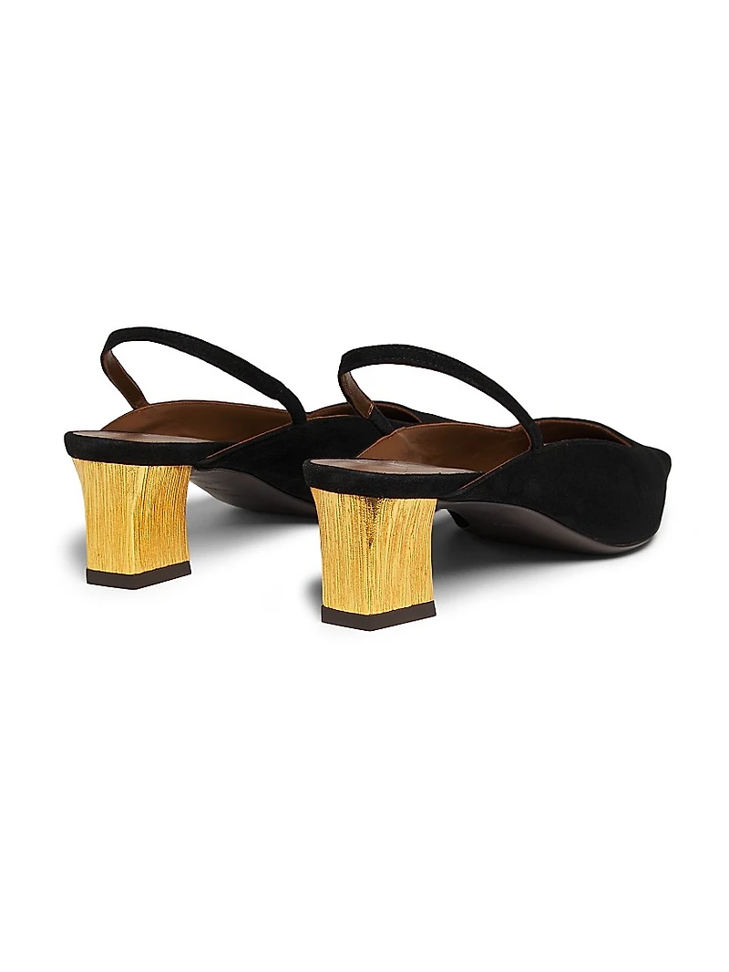 45MM Suede Slingback Pumps