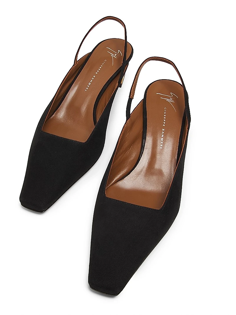 45MM Suede Slingback Pumps