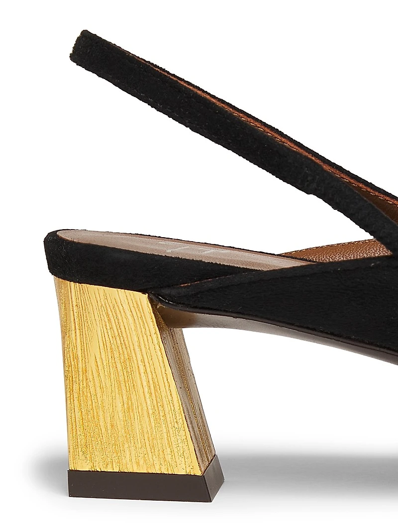 45MM Suede Slingback Pumps