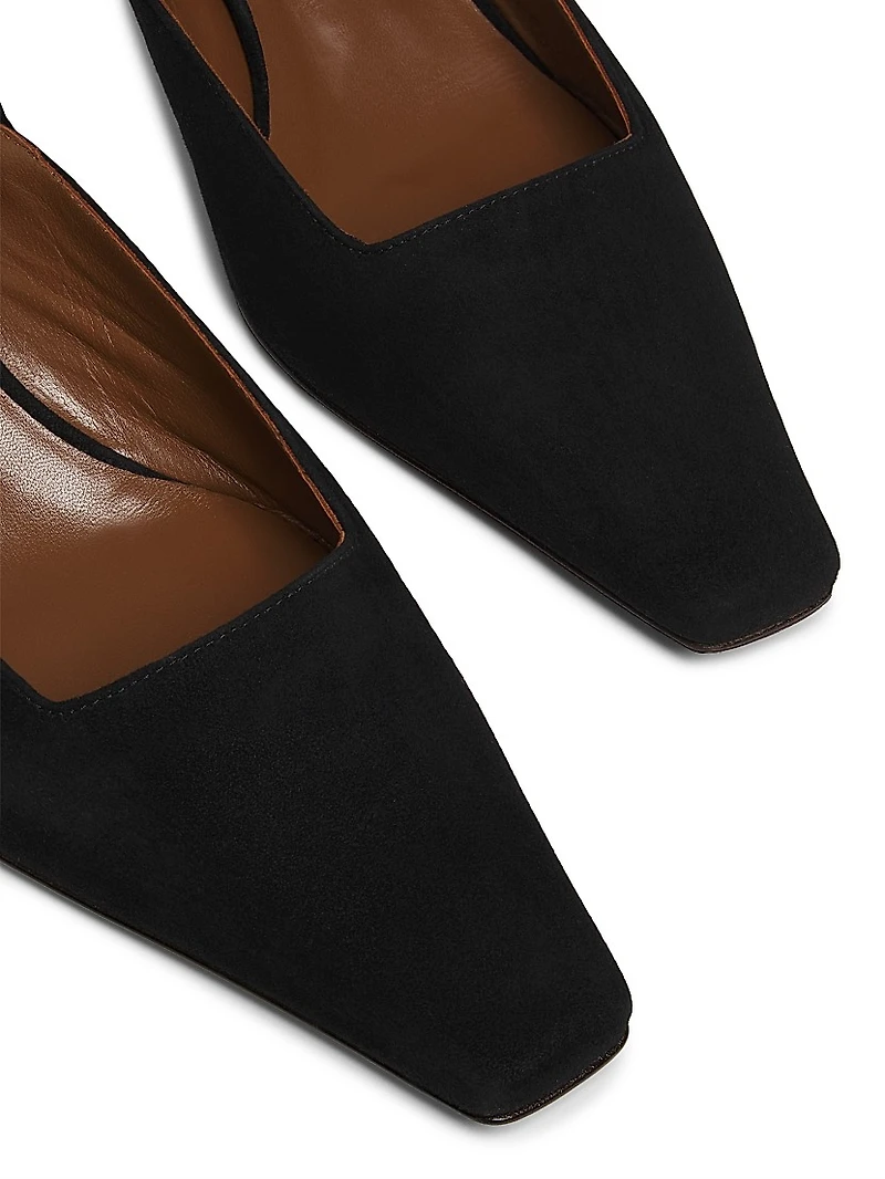 45MM Suede Slingback Pumps