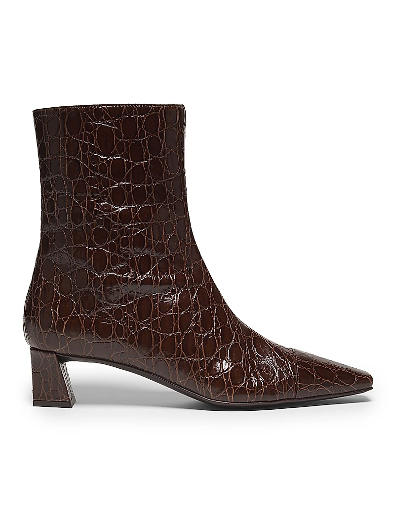 Brenda Embossed Leather 45MM Booties