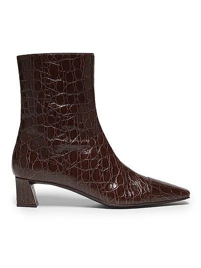 Brenda Embossed Leather 45MM Booties