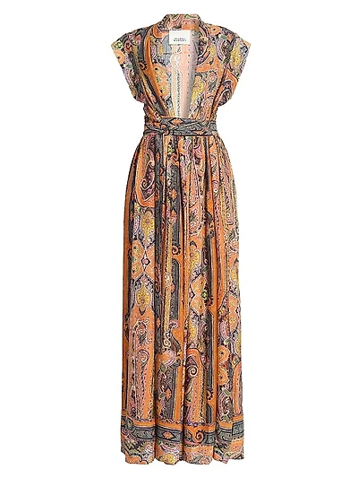 Melissa Printed Silk Maxi Dress