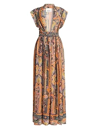 Melissa Printed Silk Maxi Dress