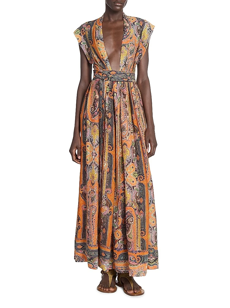 Melissa Printed Silk Maxi Dress