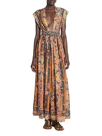 Melissa Printed Silk Maxi Dress