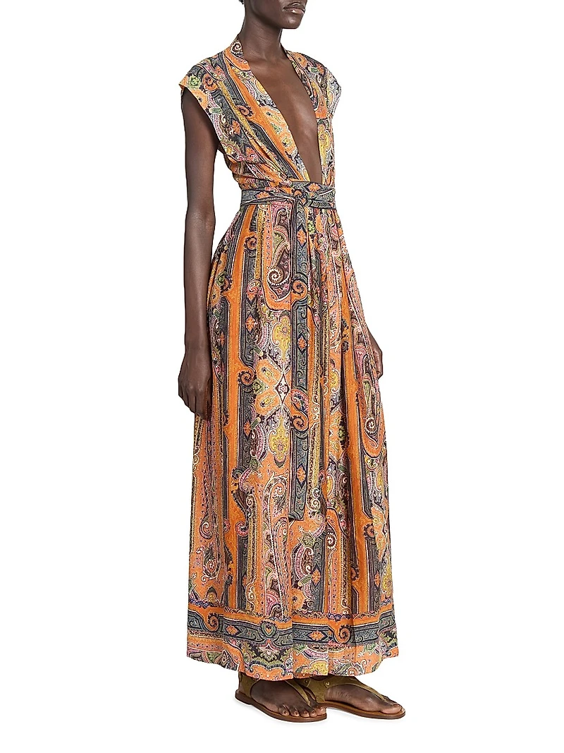 Melissa Printed Silk Maxi Dress