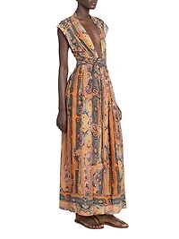Melissa Printed Silk Maxi Dress