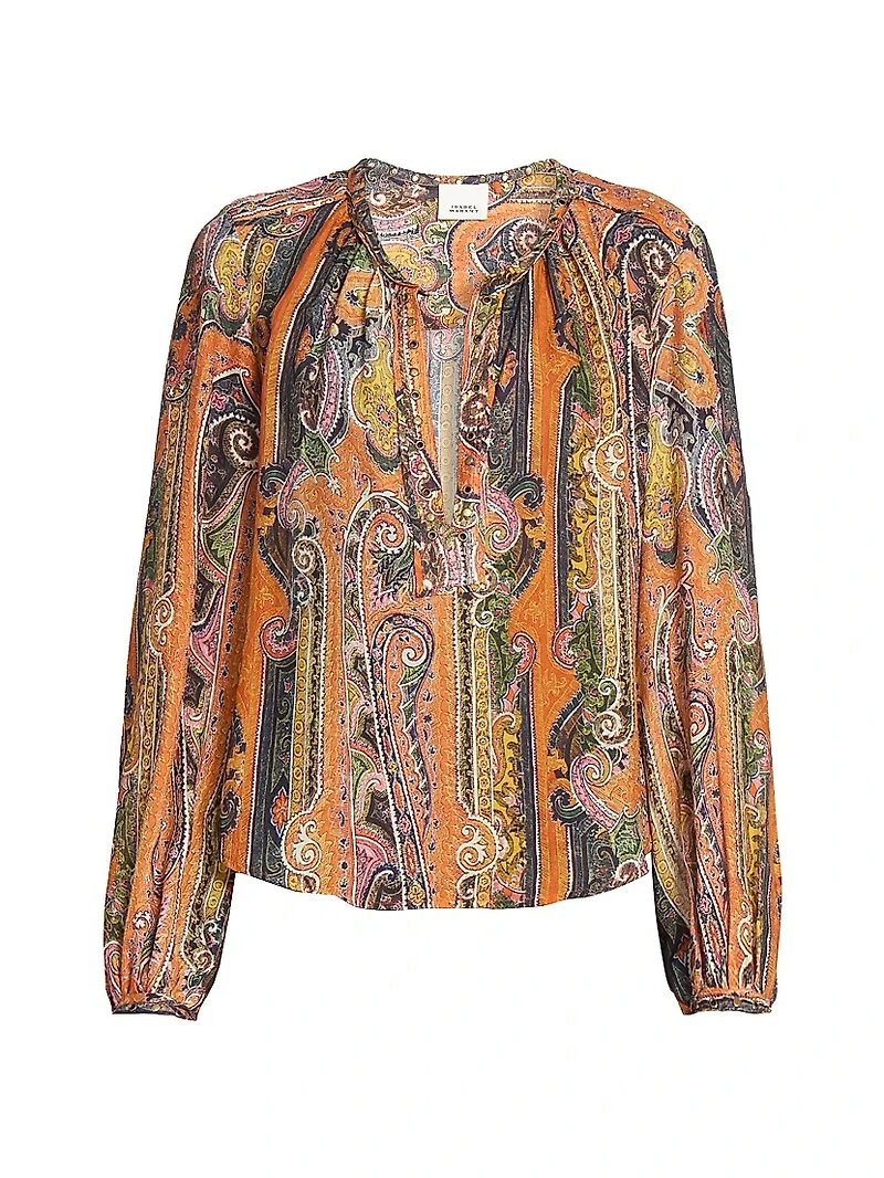 May Printed Silk Blouse