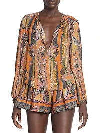 May Printed Silk Blouse