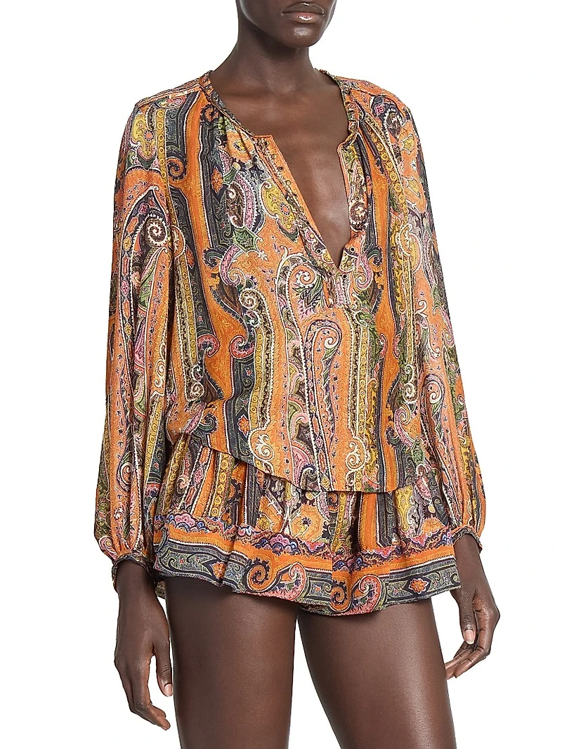 May Printed Silk Blouse