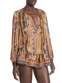 May Printed Silk Blouse