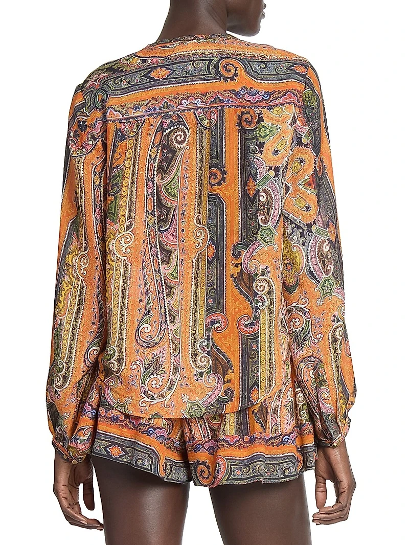 May Printed Silk Blouse