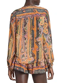 May Printed Silk Blouse